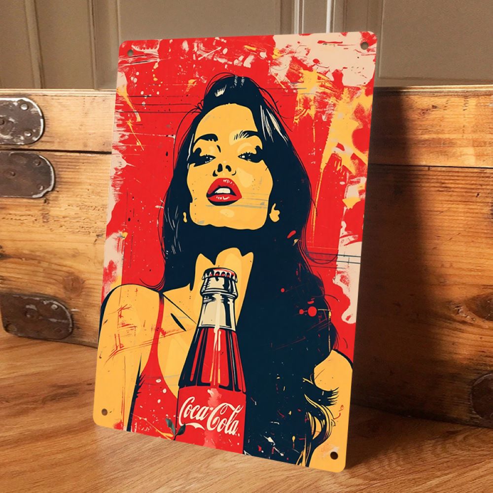 Vintage Fashion Wall Art - 1PC 2D flat vintage Coca Cola