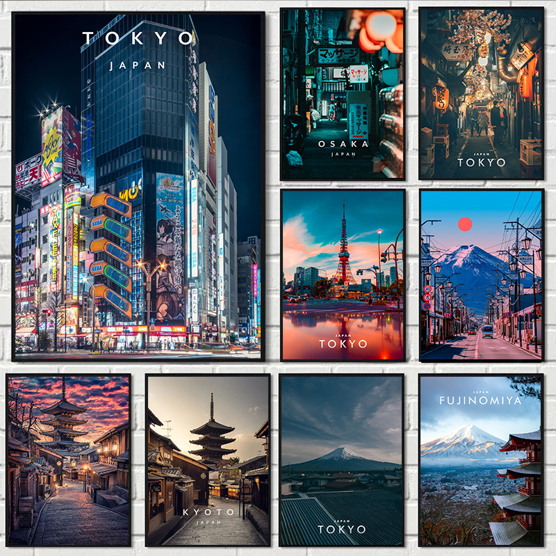 Vintage Fashion Wall Art - Vintage Japan Tokyo Japanese City Landscape