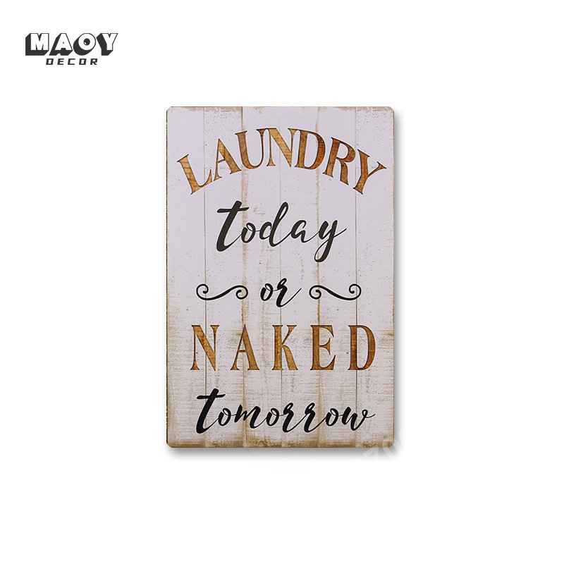 Slogan Metal Tin Sign Laundry  - Vintage Fashion Wall Art のレビューと価格