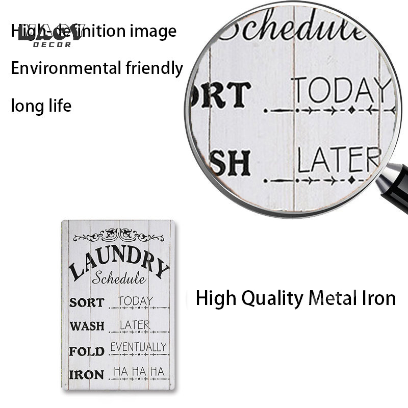 Slogan Metal Tin Sign Laundry  - Vintage Fashion Wall Art のレビューと価格
