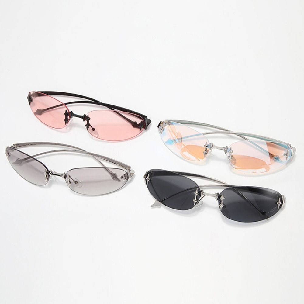 Y2K Style Frameless Sunglasses - Vintage Fashion Style Female のレビューと価格