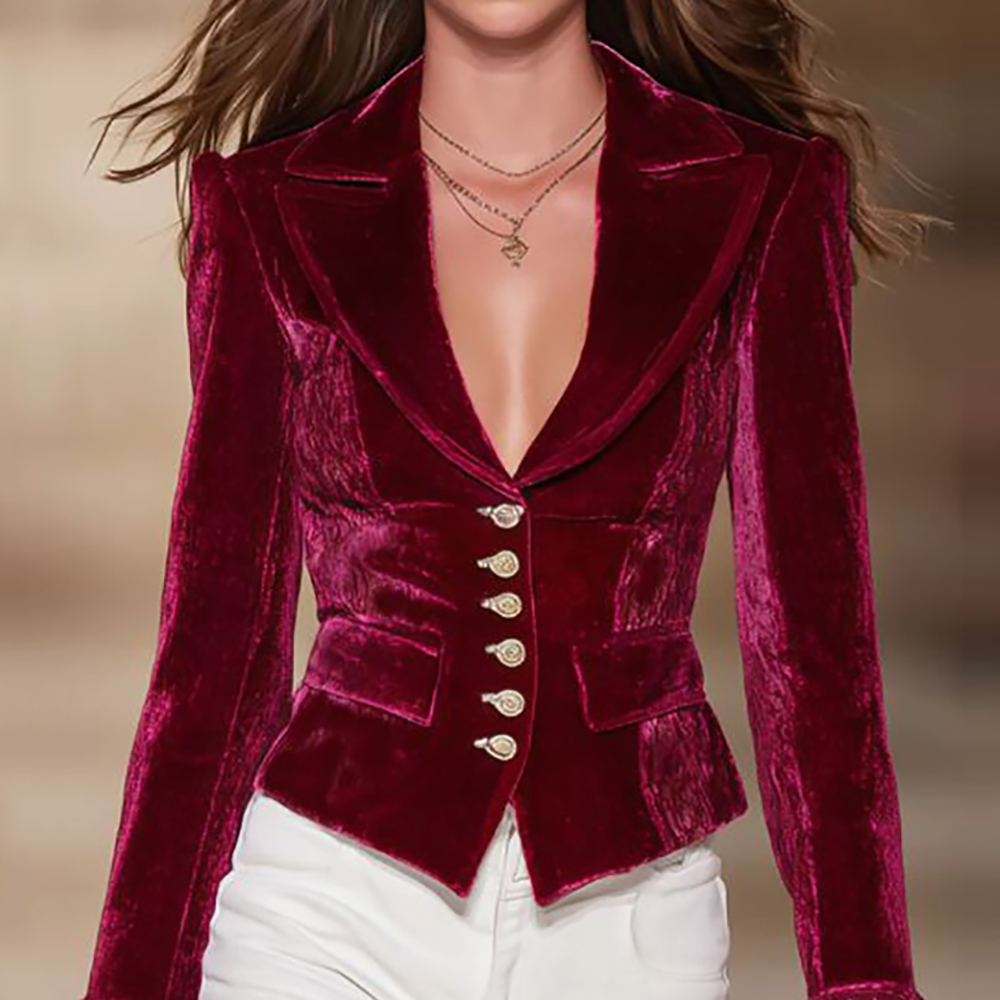 Women's Elegant Velvet Blazer  - Velvet Blazer Vintage のレビューと価格