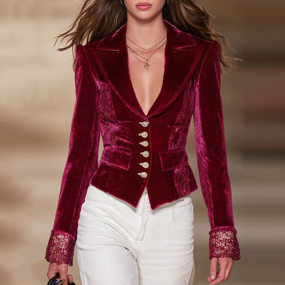Women's Elegant Velvet Blazer  - Velvet Blazer Vintage のレビューと価格