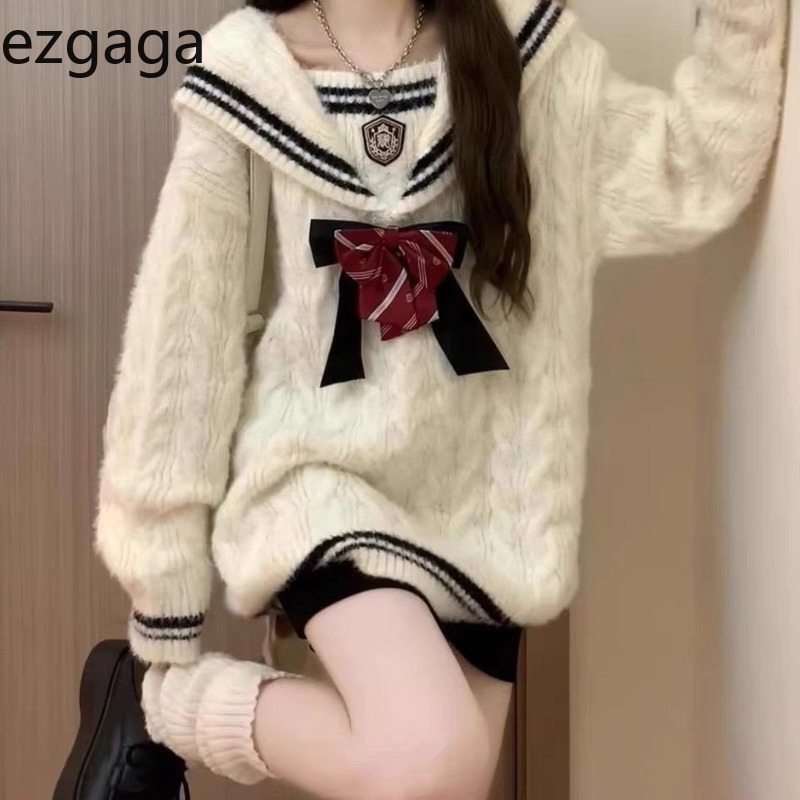 Ezgaga Knitted Sweater Women P - Vintage Fashion Style Female のレビューと価格