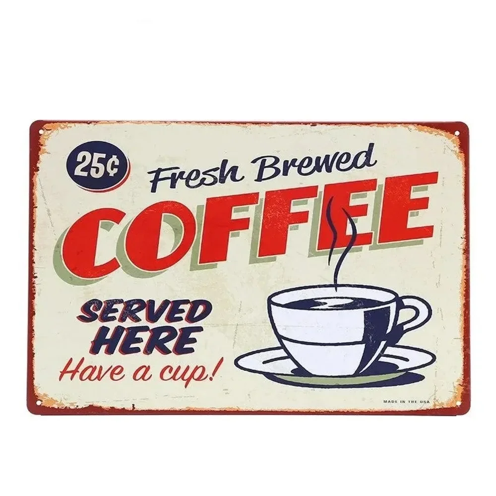 Plaque Metal Signs Drink Coffe - Vintage Fashion Wall Art のレビューと価格