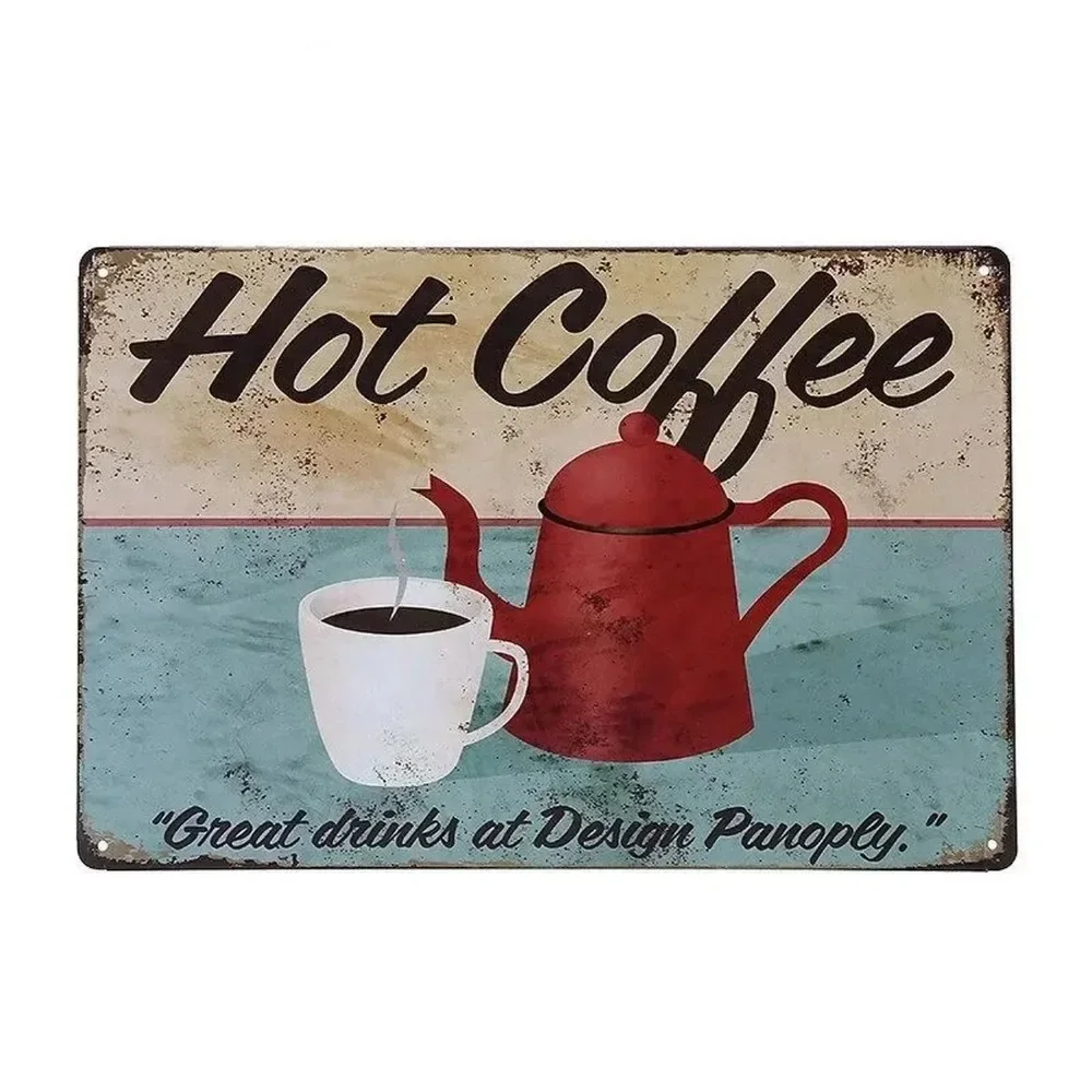 Plaque Metal Signs Drink Coffe - Vintage Fashion Wall Art のレビューと価格