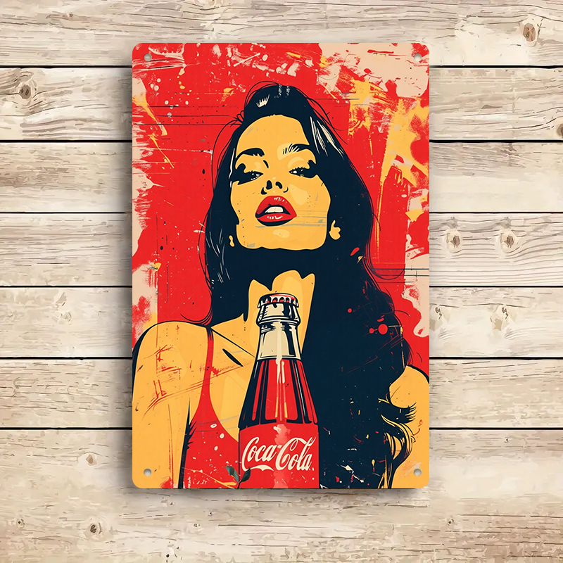 1PC 2D flat vintage Coca Cola  - Vintage Fashion Wall Art のレビューと価格