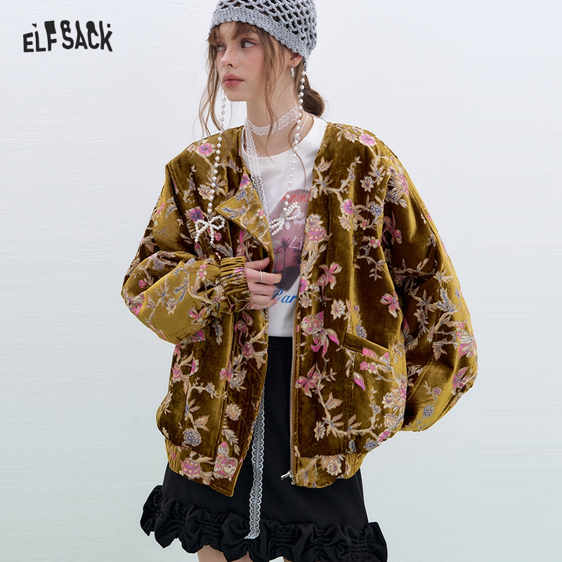 ELFSACK Gold Velvet Jacket Wom - Velvet Blazer Vintage のレビューと価格