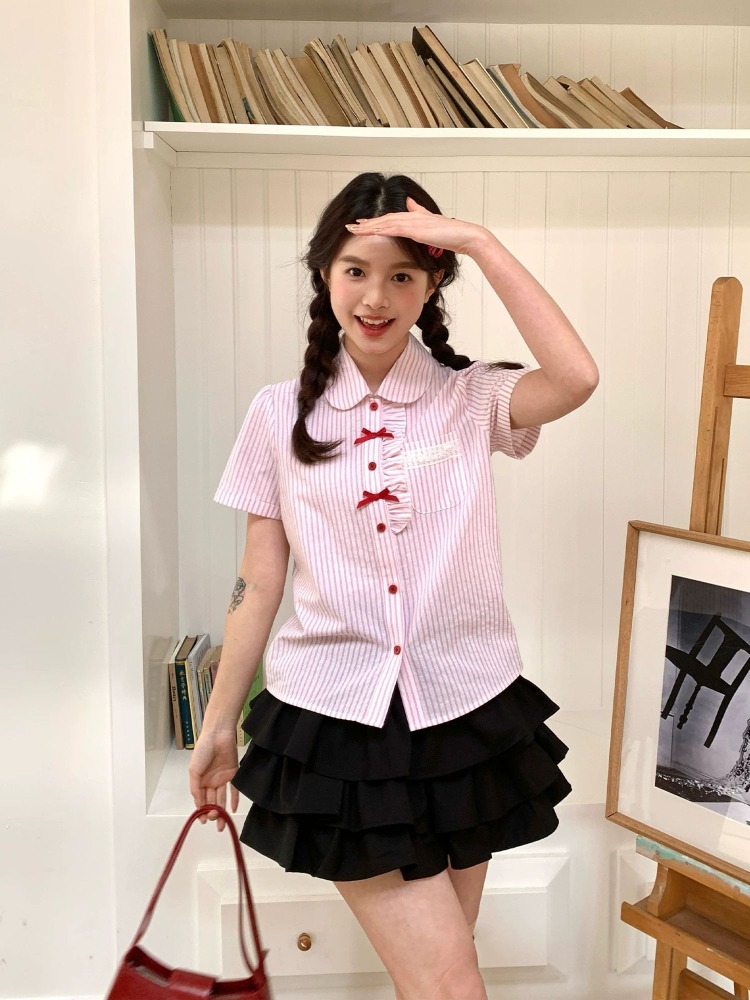 Ezgaga Shirts Women Striped Pe - Vintage Fashion Style Female のレビューと価格