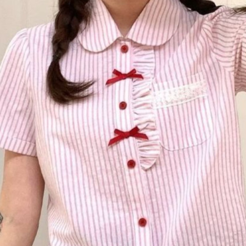Ezgaga Shirts Women Striped Pe - Vintage Fashion Style Female のレビューと価格