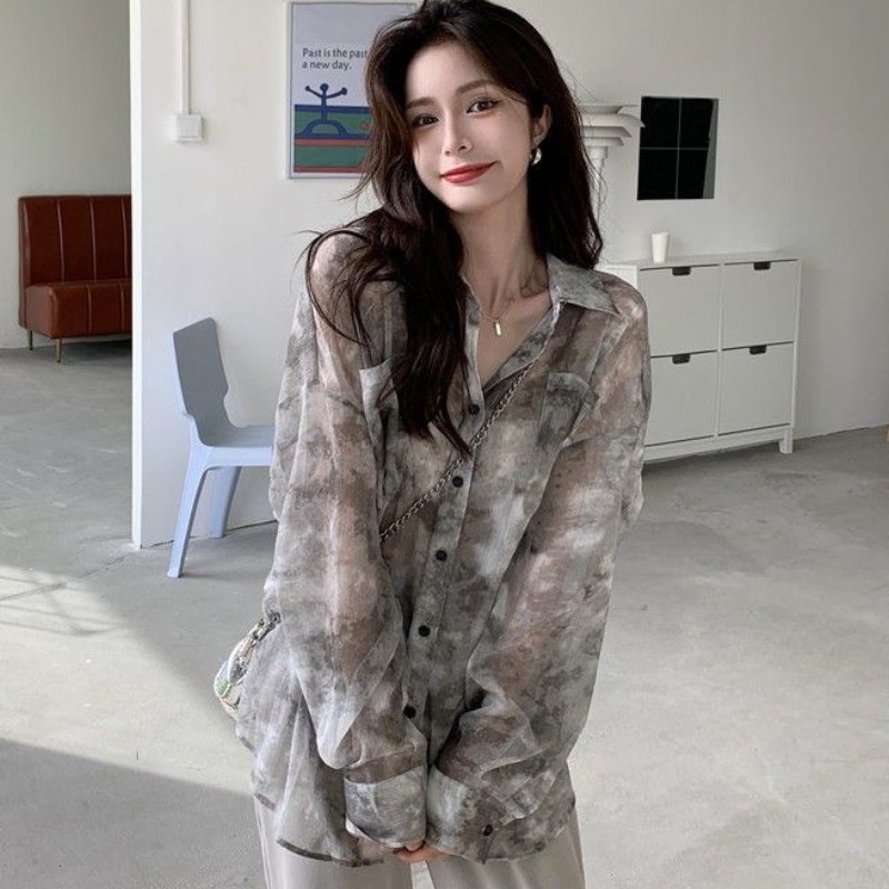 Tie Dye Shirts Women Loose Sun - Vintage Fashion Style Female のレビューと価格