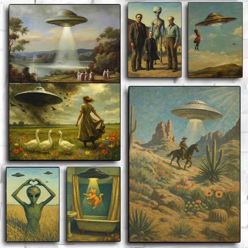 UFO Victorian Landscape Art Pr - Vintage Fashion Wall Art のレビューと価格