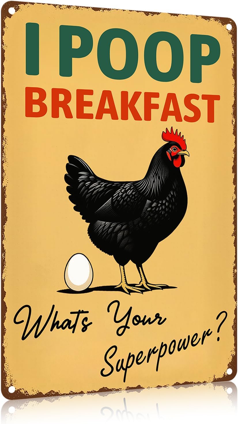 Funnysign Vintage Chicken Tin  - Vintage Fashion Wall Art のレビューと価格