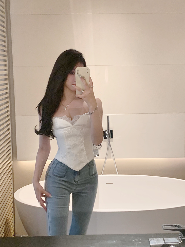 UK Black Sexy Lace Crop Top Un - Vintage Fashion Uk のレビューと価格