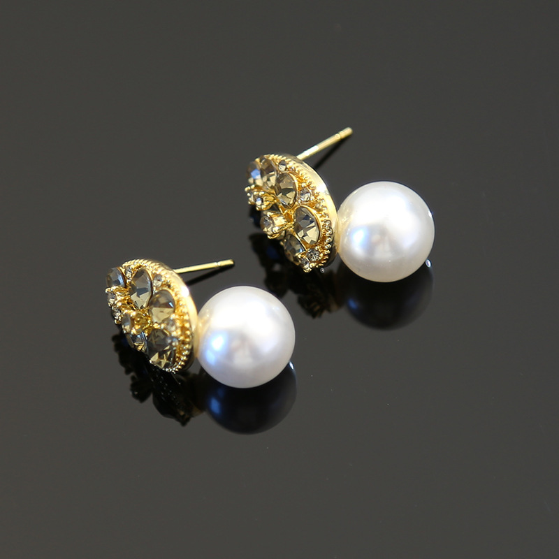 New pearl stud earrings with d - Vintage Fashion Market のレビューと価格