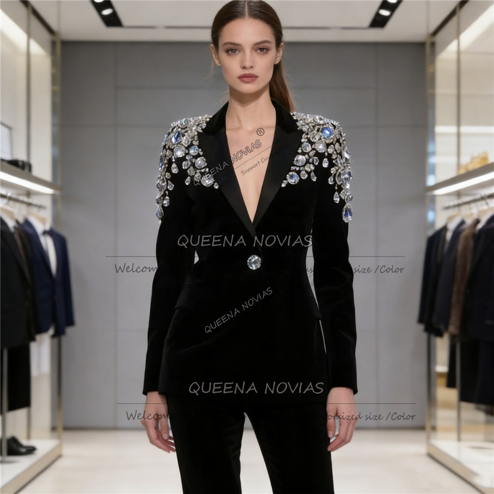 Exclusive Diamond Beaded Suits - Velvet Blazer Vintage のレビューと価格