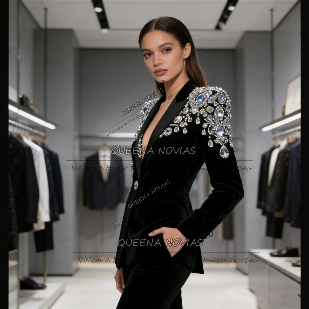 Exclusive Diamond Beaded Suits - Velvet Blazer Vintage のレビューと価格