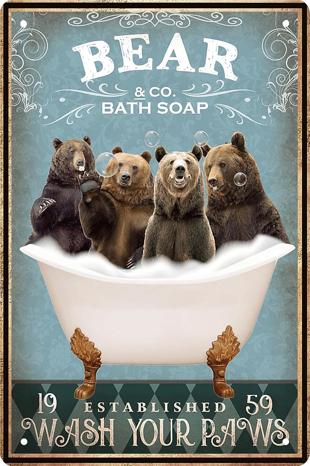 Funny Vintage And Bathtub Meta - Vintage Fashion Wall Art のレビューと価格