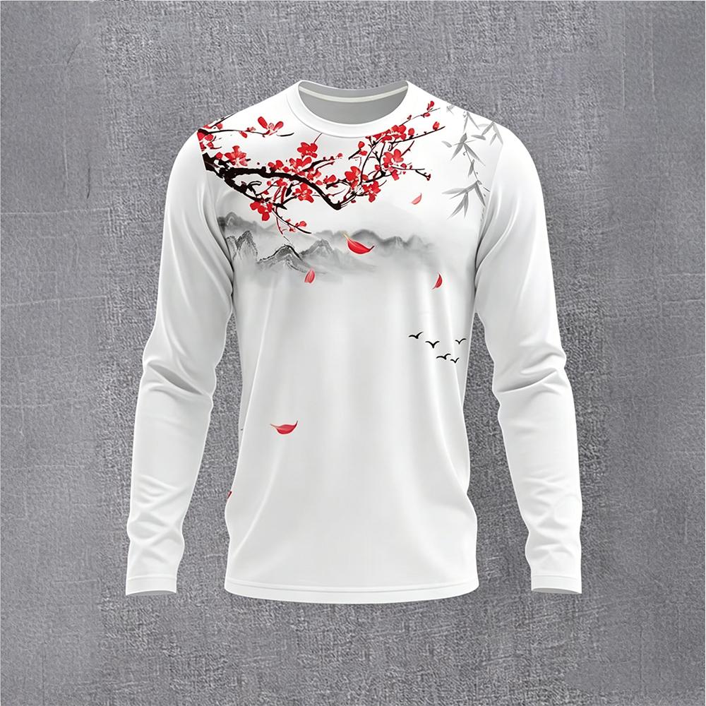 Chinese Style Ink Plum Blossom - Vintage Fashion For Men のレビューと価格