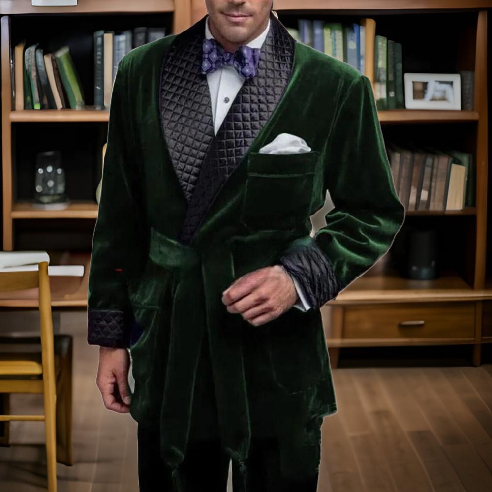 Green Velvet Smoking Suit Jack - Velvet Blazer Vintage のレビューと価格