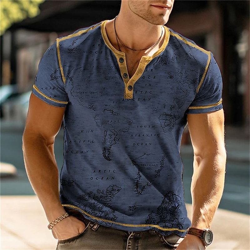 Men's Henry Shirts Funny 3D Pr - Vintage Fashion For Men のレビューと価格