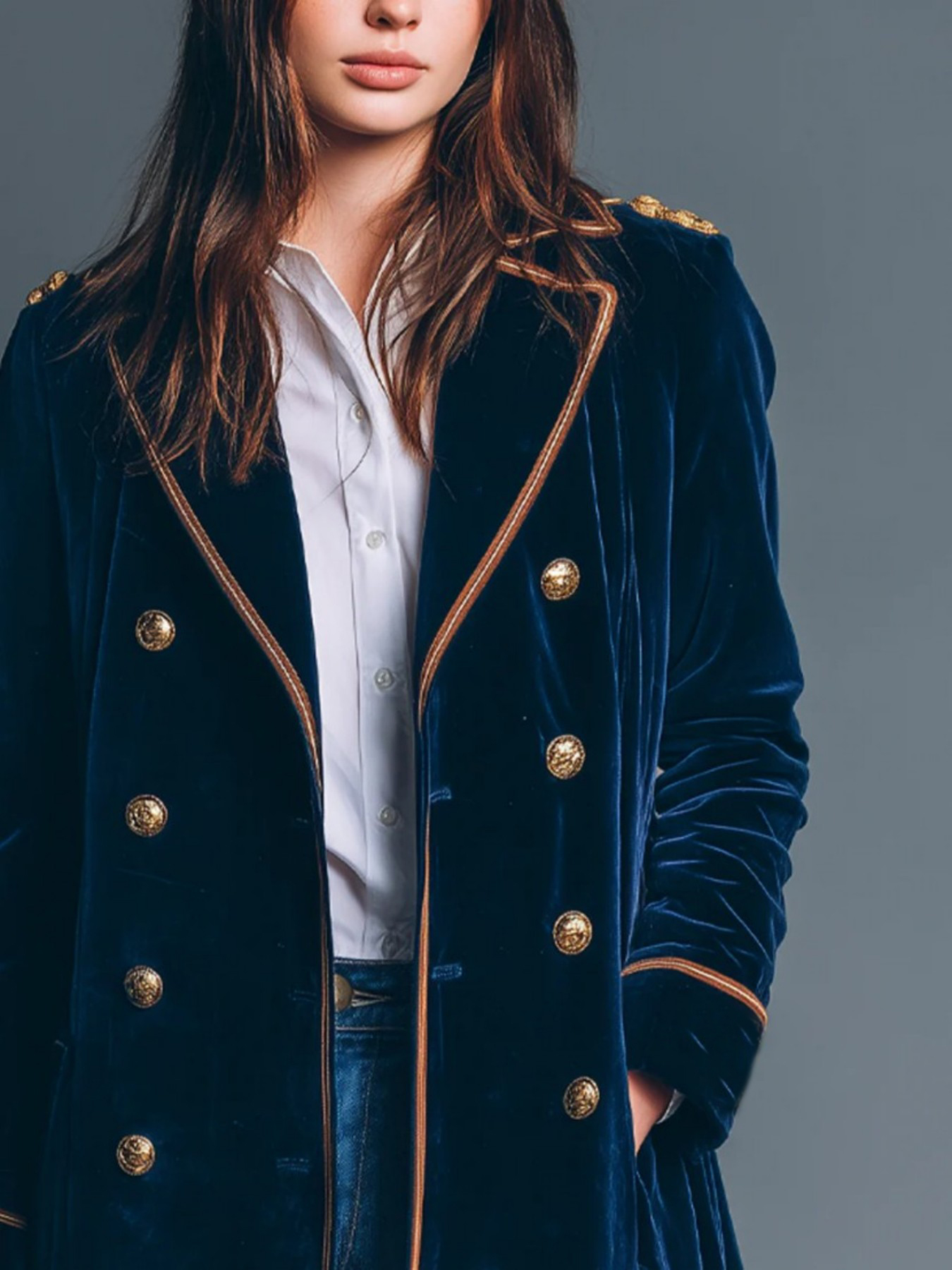 Vintage Navy Velvet Military S - Velvet Blazer Vintage のレビューと価格
