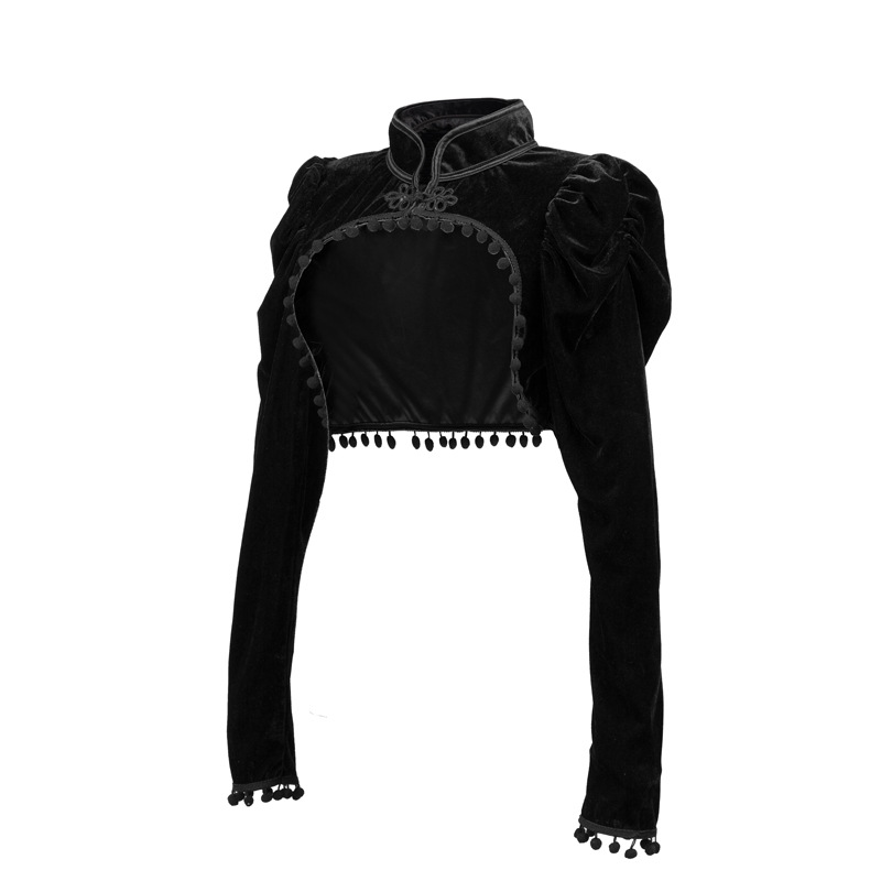 Flannel Tassels Stand Collar E - Velvet Blazer Vintage のレビューと価格