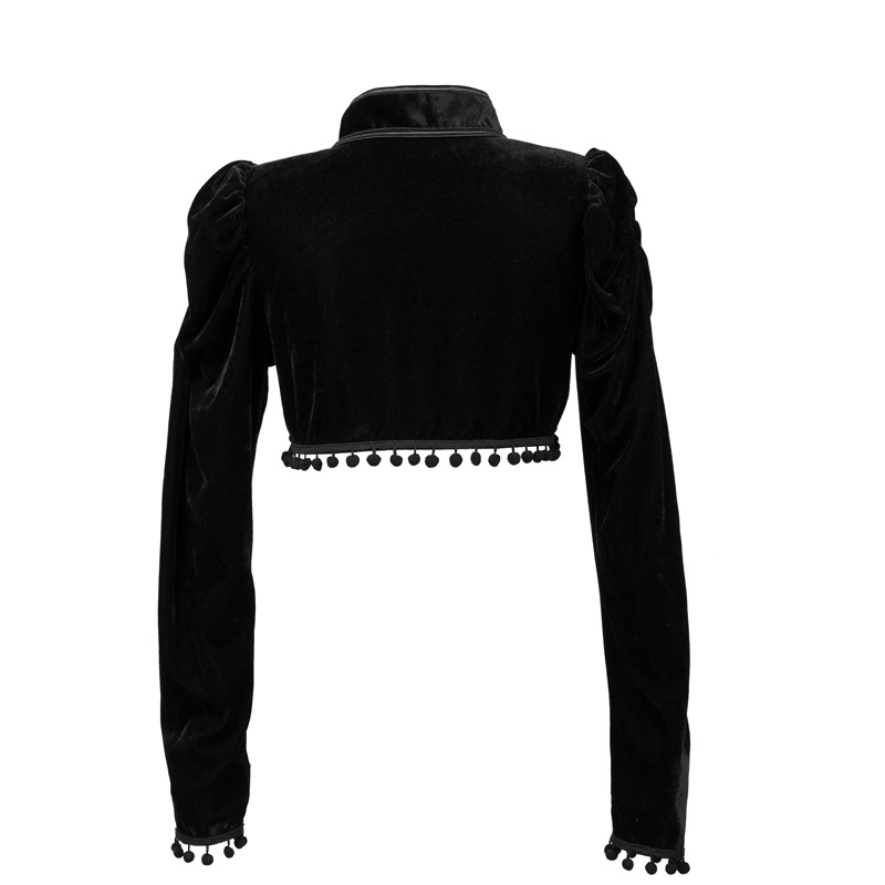 Flannel Tassels Stand Collar E - Velvet Blazer Vintage のレビューと価格