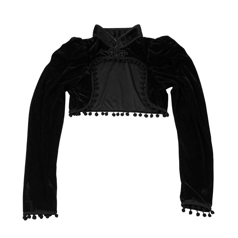 Flannel Tassels Stand Collar E - Velvet Blazer Vintage のレビューと価格