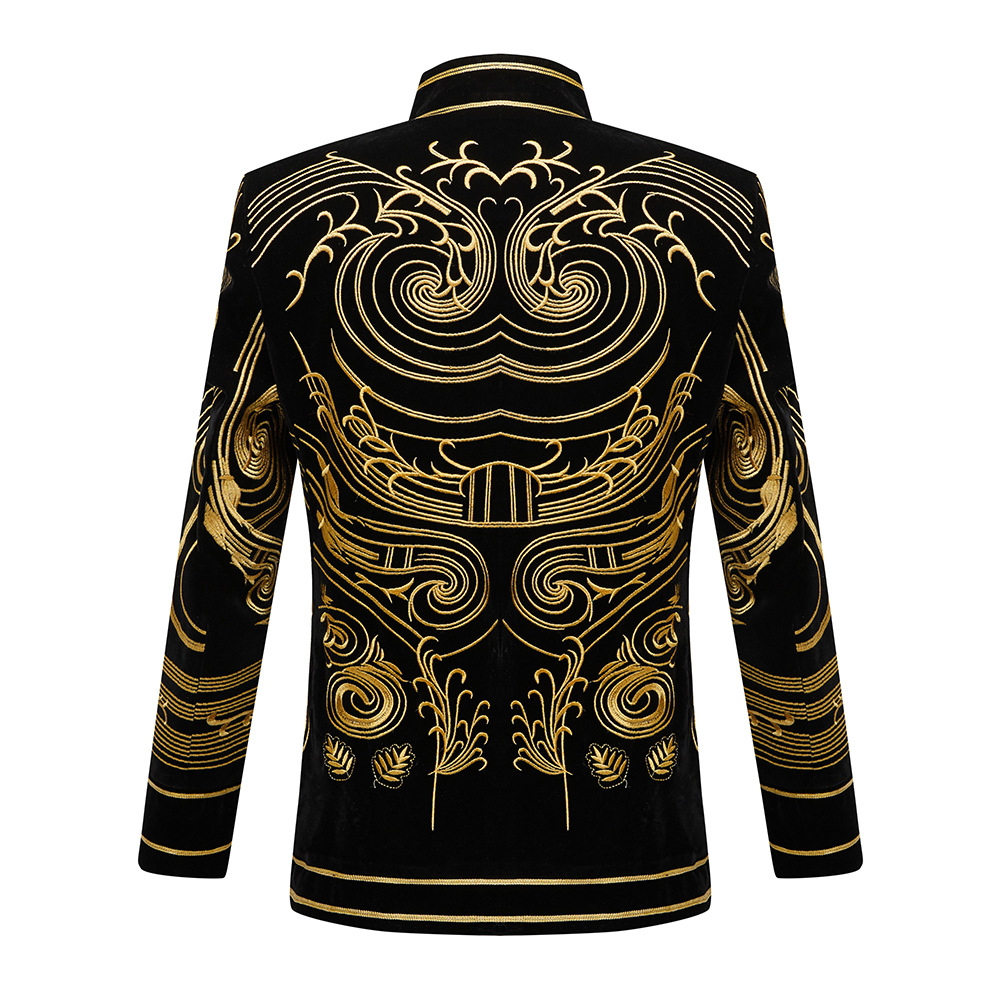 Men Vintage Velvet Embroidery  - Velvet Blazer Vintage のレビューと価格